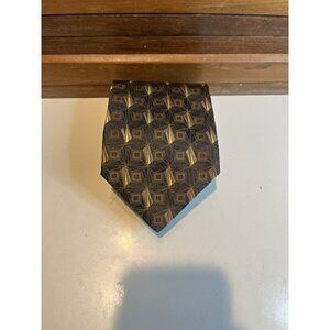 Kolte Couture Striking Brown/Gold 100% Silk Tie NWOT MSRP $85
